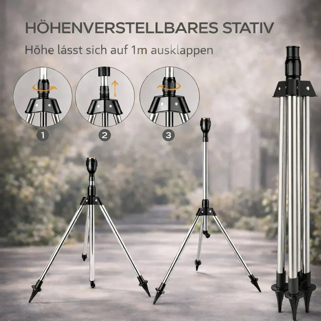 AquaStraal Garden Sprinkler With Tripod 360 Degrees | Bowlift