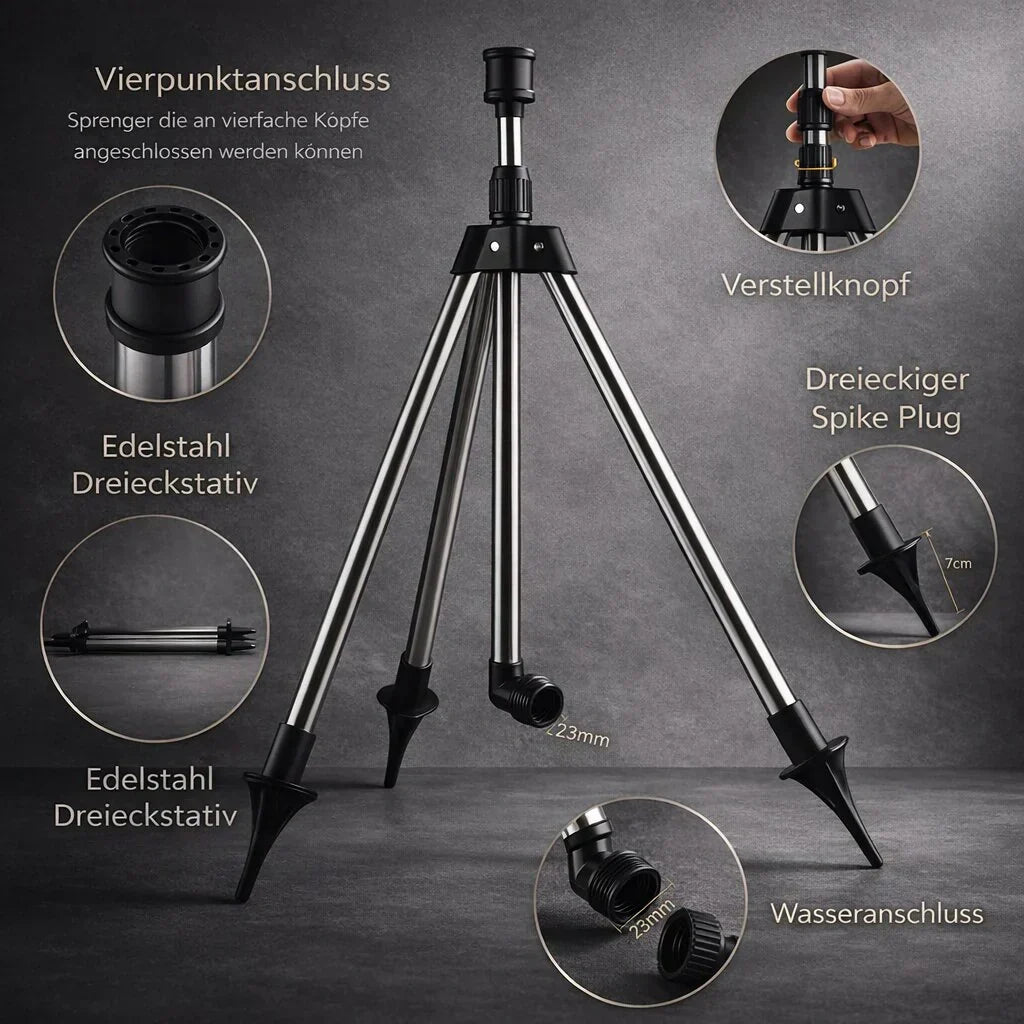 AquaStraal Garden Sprinkler With Tripod 360 Degrees | Bowlift