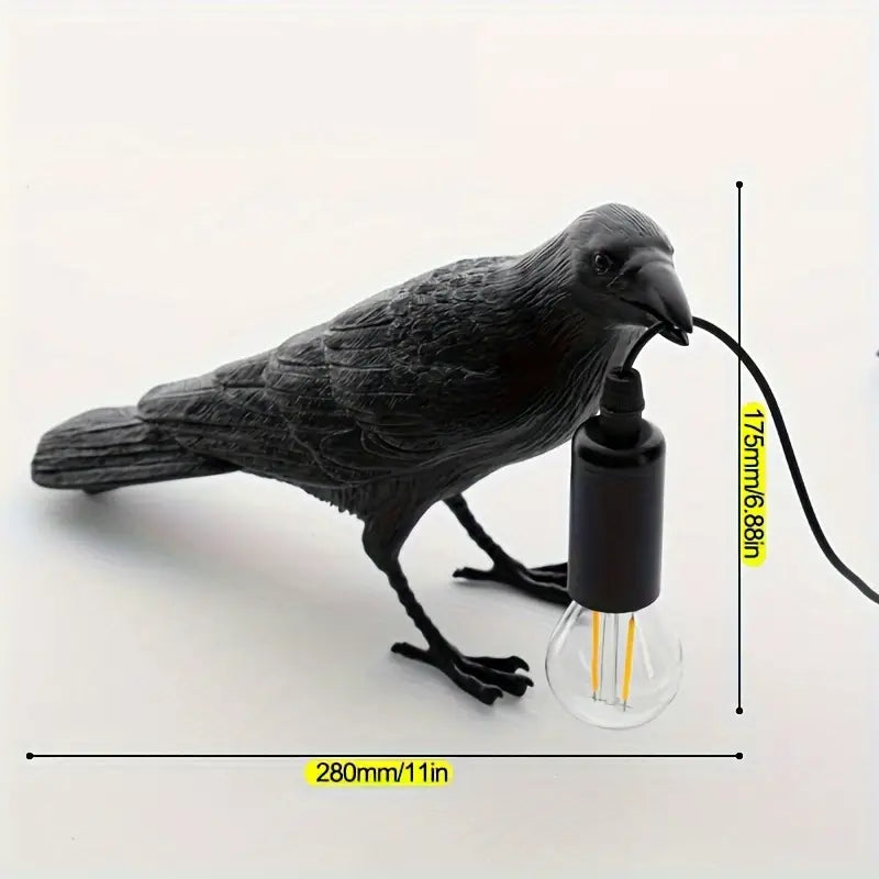 NachtRaaf Ambient Lamp – Decorative bird lamp made of resin for warm lighting | Bowlift