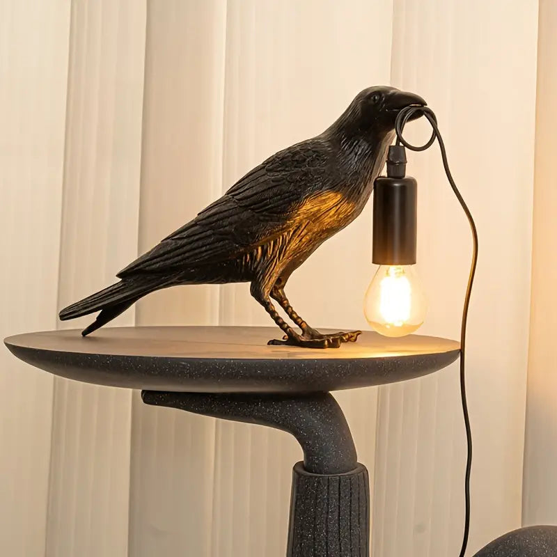 NachtRaaf Ambient Lamp – Decorative bird lamp made of resin for warm lighting | Bowlift