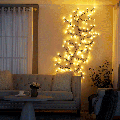 BowLift | LED Grapevine Fairy Lights - 100 LED String Lights with Green Wire for Indoor & Outdoor Decoration, Parties, and Garden Use