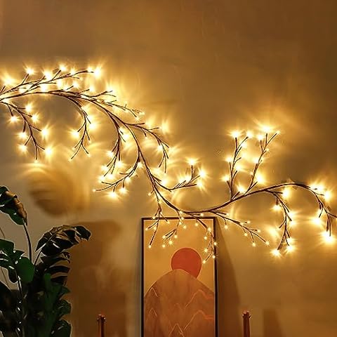 BowLift | LED Grapevine Fairy Lights - 100 LED String Lights with Green Wire for Indoor & Outdoor Decoration, Parties, and Garden Use