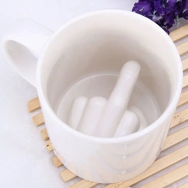 BowLift | REBELSIP – Funny Ceramic Coffee Mug with Hidden Middle Finger Design