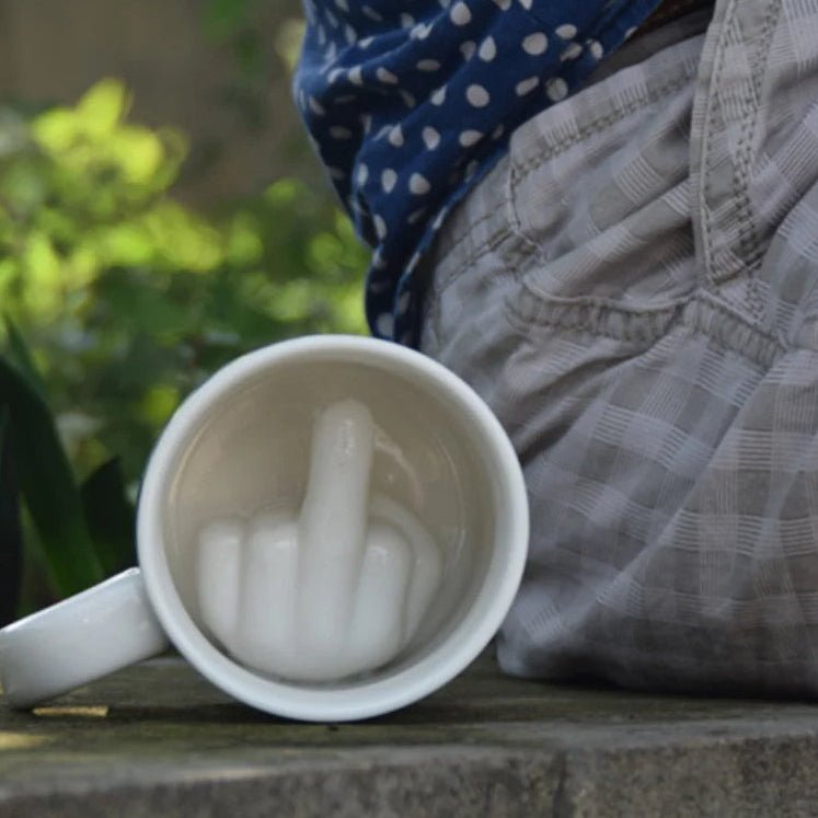 BowLift | REBELSIP – Funny Ceramic Coffee Mug with Hidden Middle Finger Design