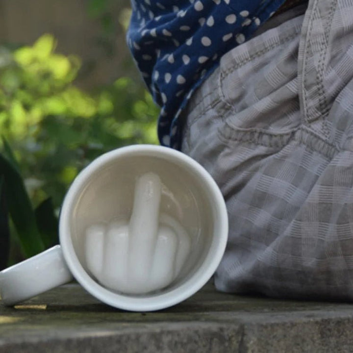 BowLift | REBELSIP – Funny Ceramic Coffee Mug with Hidden Middle Finger Design