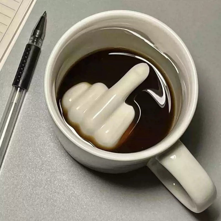 BowLift | REBELSIP – Funny Ceramic Coffee Mug with Hidden Middle Finger Design