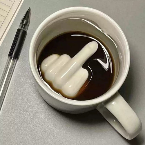 BowLift | REBELSIP – Funny Ceramic Coffee Mug with Hidden Middle Finger Design