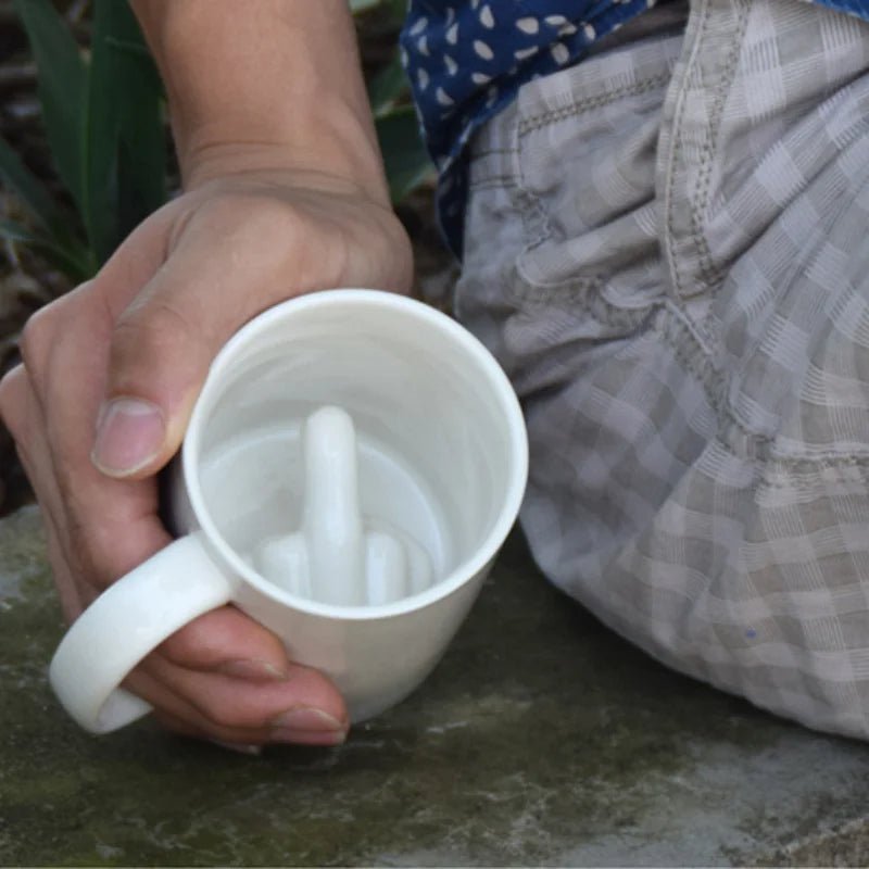 BowLift | REBELSIP – Funny Ceramic Coffee Mug with Hidden Middle Finger Design