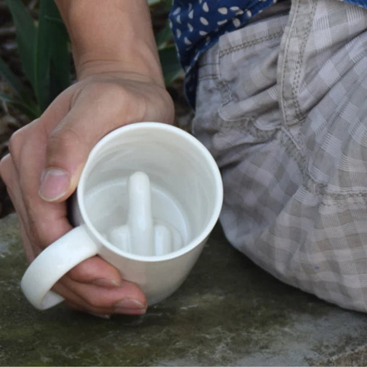 BowLift | REBELSIP – Funny Ceramic Coffee Mug with Hidden Middle Finger Design