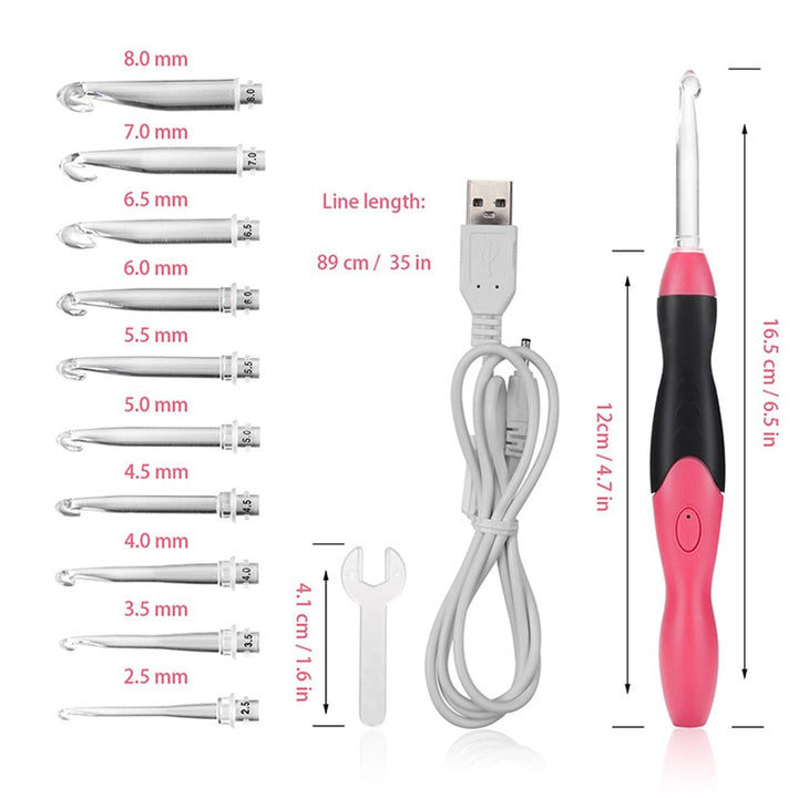 BowLift | Rechargeable Light-Up Crochet Hooks Set