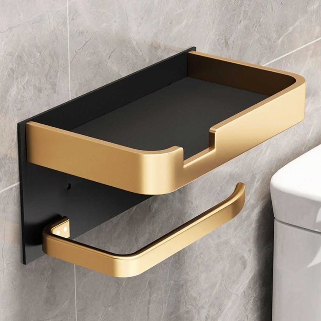 BowLift | Modern Wall-Mount Toilet Paper Holder – Metal Finish