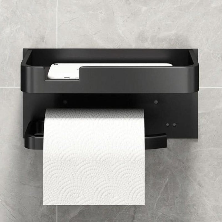 BowLift | Modern Wall-Mount Toilet Paper Holder – Metal Finish
