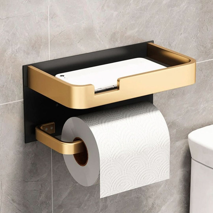 BowLift | Modern Wall-Mount Toilet Paper Holder – Metal Finish