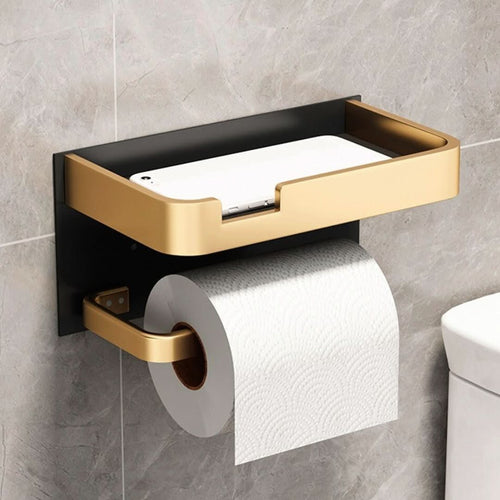 BowLift | Modern Wall-Mount Toilet Paper Holder – Metal Finish