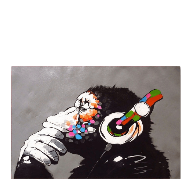 Musical Monkey - Canvas Wall Art Painting | Bowlift
