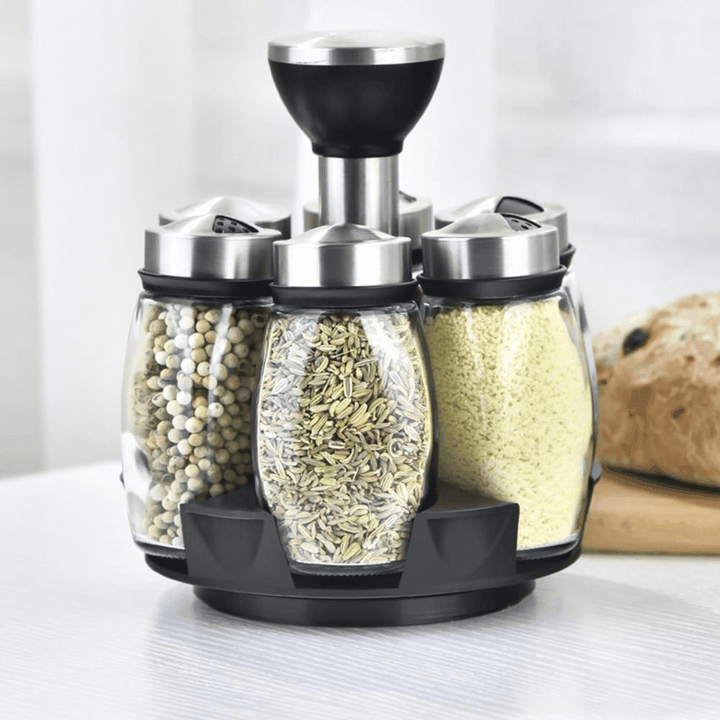 BowLift | Smart Rotating Stainless Steel Glass Seasoning Set