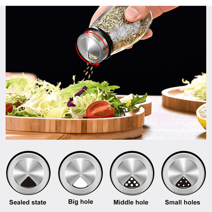 BowLift | Smart Rotating Stainless Steel Glass Seasoning Set