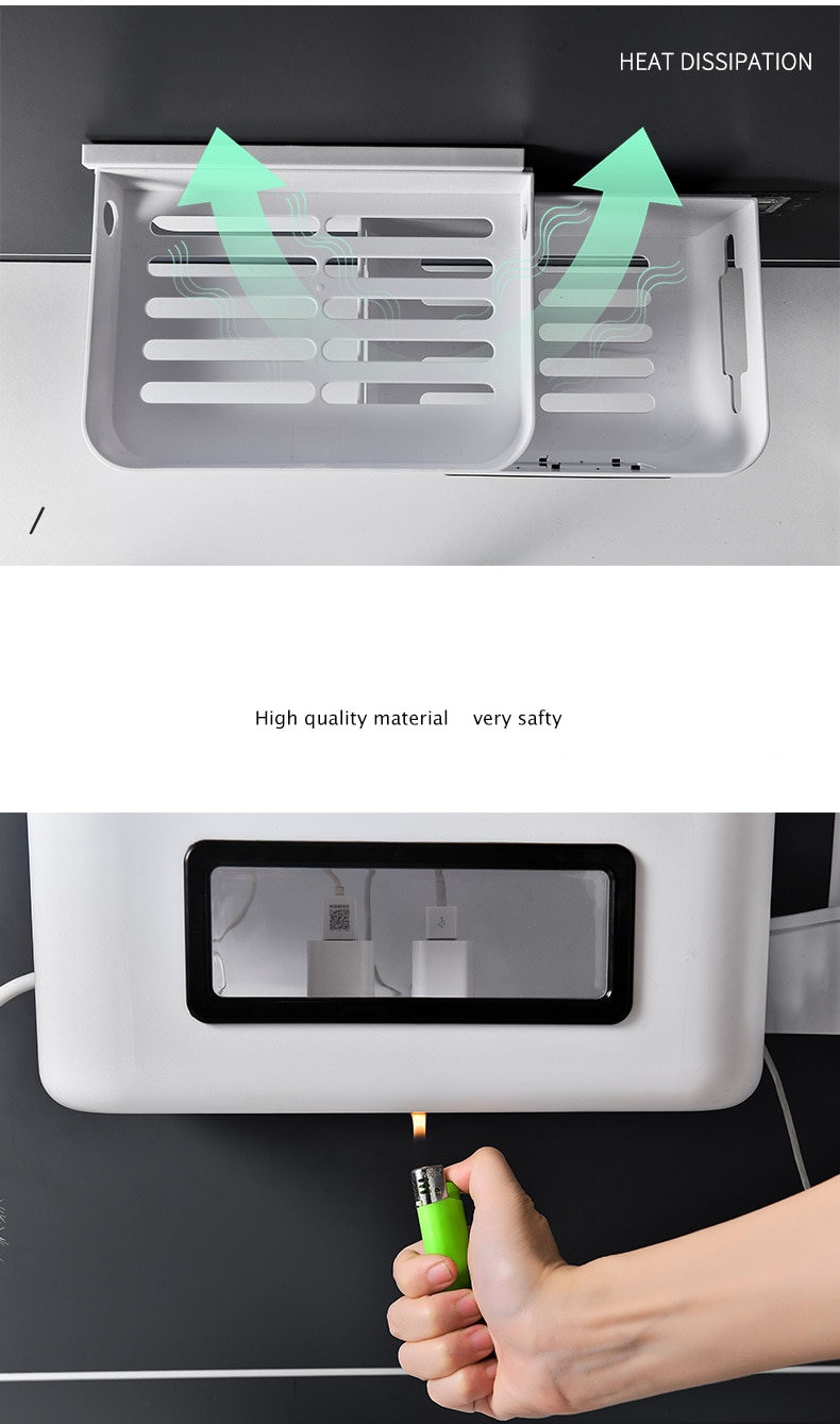 BowLift | Wall-Mounted Wifi Cable Socket Storage Organizer Box