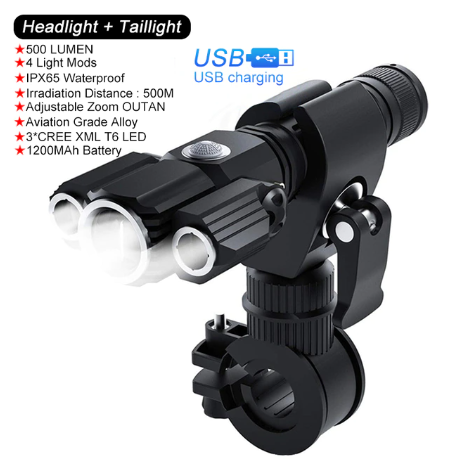 BowLift | Three Head Rechargeable Rotatable Flashlight