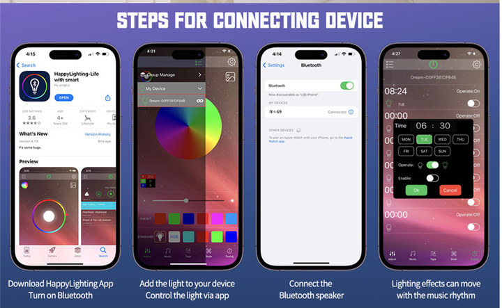 BowLift | Smart Aurora Wireless Charger Bluetooth Speaker