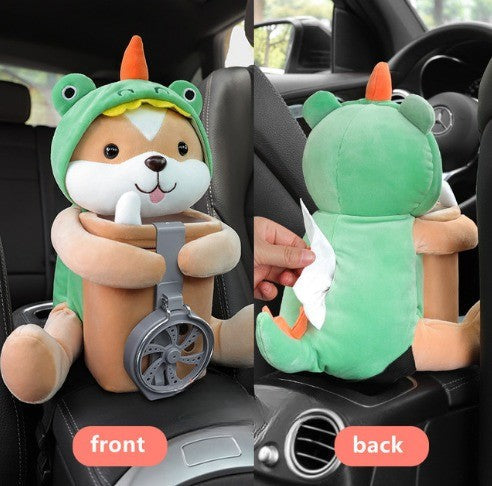 BowLift | Cute Plush Animals Armrest Tissue Box