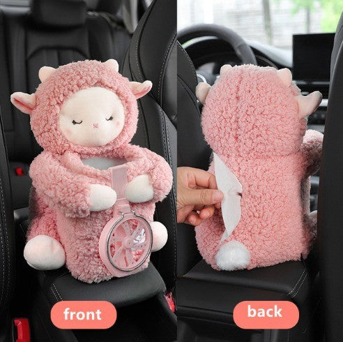 BowLift | Cute Plush Animals Armrest Tissue Box