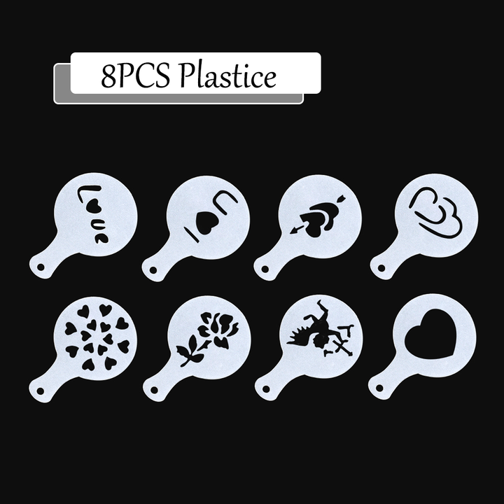 BowLift | 8Pcs Coffee Cake Decoration Stencil Molds