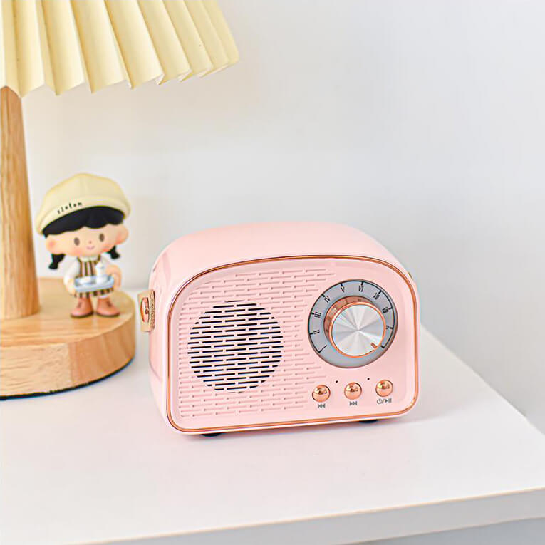 BowLift | Retro Round Radio Bluetooth Speaker | Wireless | Portable | Stylish Sound for Home & On-the-go