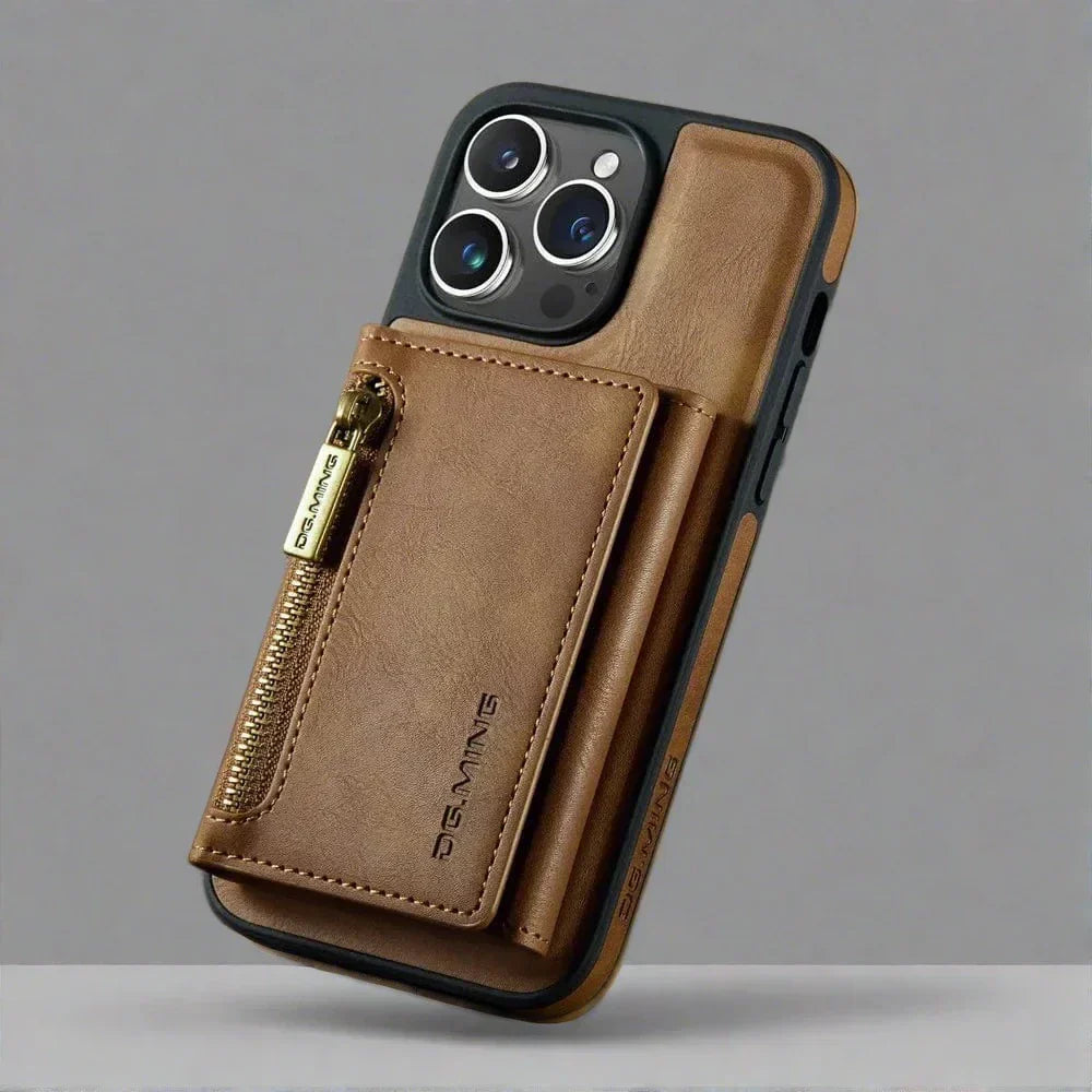 BowLift | RFID iPhone Wallet Case | Removable Magnetic Leather Car Mount Shockproof Case