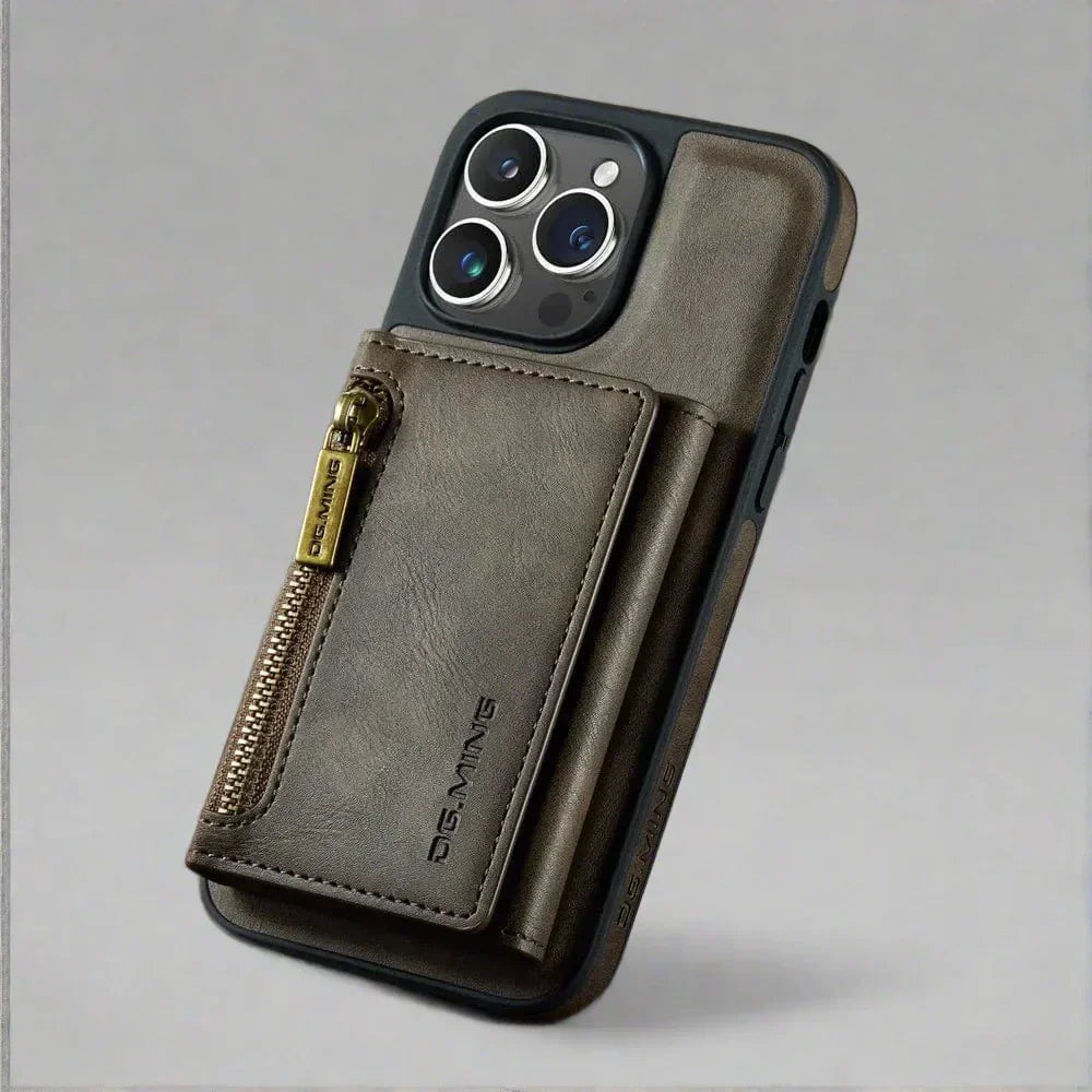 BowLift | RFID iPhone Wallet Case | Removable Magnetic Leather Car Mount Shockproof Case