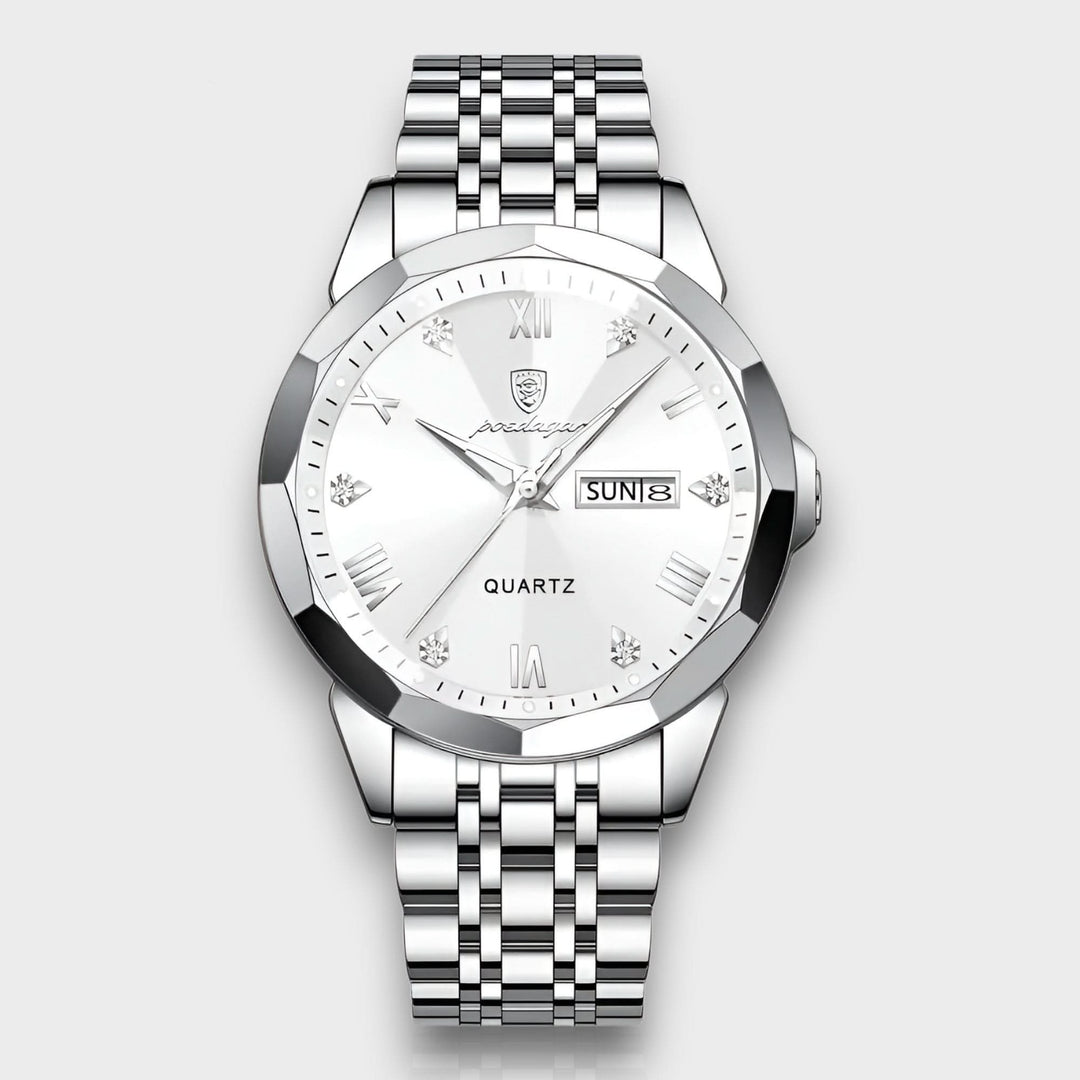 BowLift | Men’s Automatic Stainless Steel Watch with Leather Strap