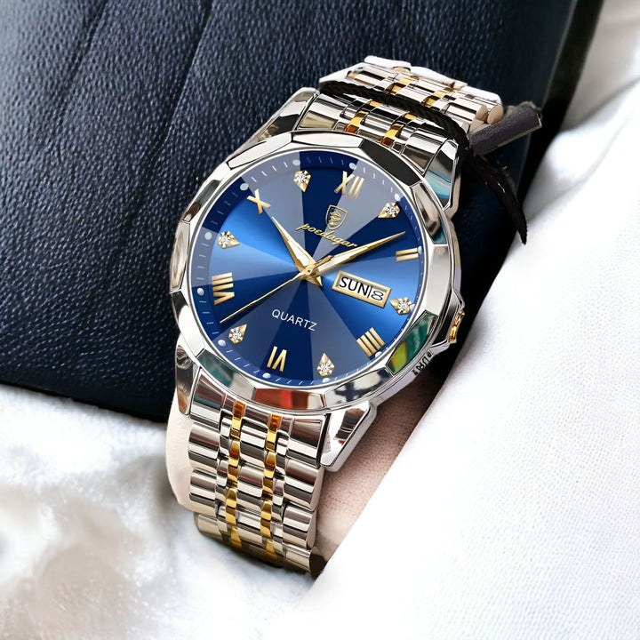 BowLift | Men’s Automatic Stainless Steel Watch with Leather Strap