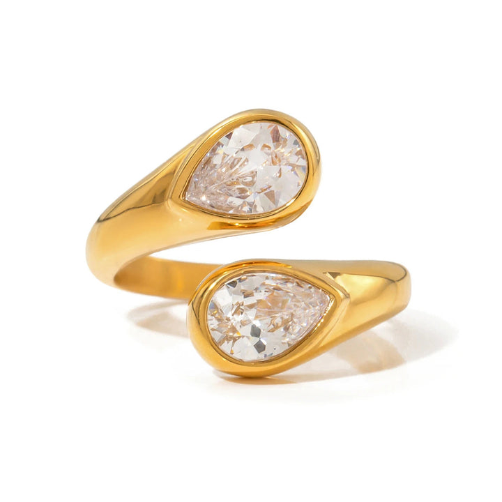 BowLift | Teardrop Diamond Accented Wrap Ring