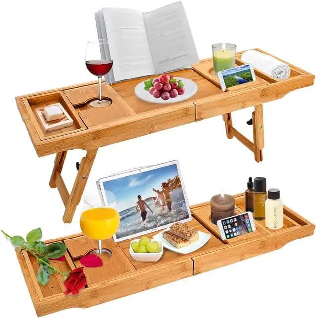 BowLift | Expandable Bamboo Bathtub Caddy