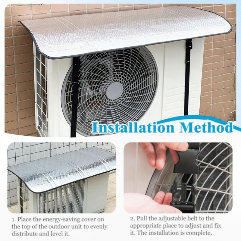 AC Outdoor Unit Protector Aluminium Cover With Straps Bowlift