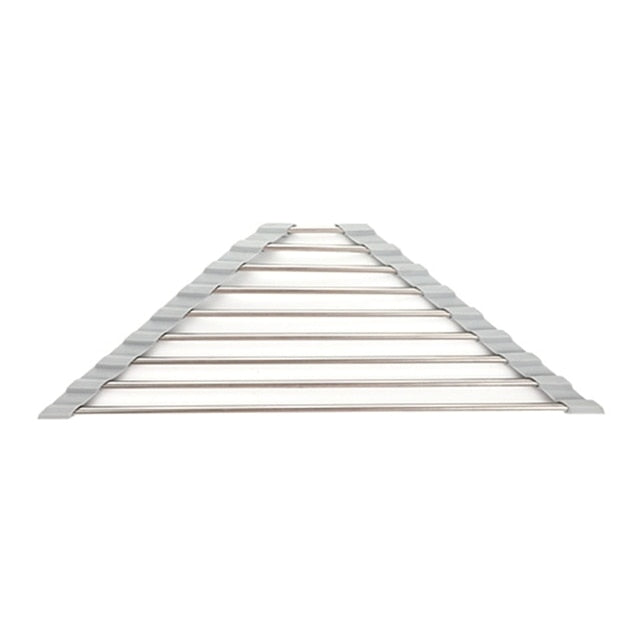 Roll Up Triangle Dish Drying Rack for Sink Corner Over the Sink Caddy | Bowlift