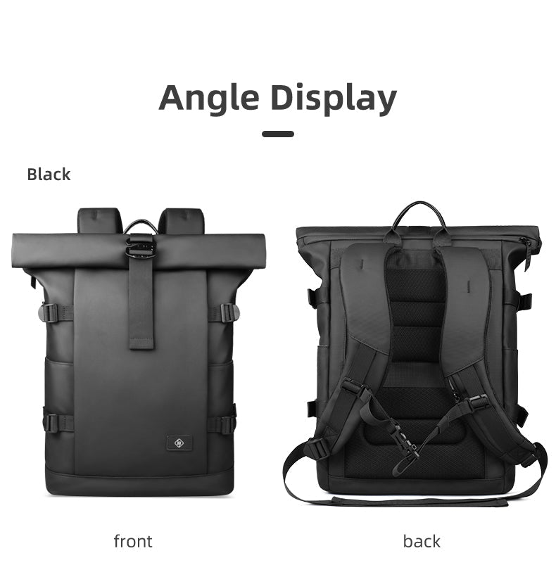BowLift | ROLLTRAIL Rolltop Backpack – Expandable 17" Laptop Bag, Waterproof, Anti-Theft, Outdoor & Travel-Ready