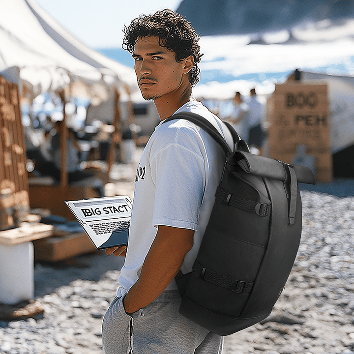 BowLift | ROLLTRAIL Rolltop Backpack – Expandable 17" Laptop Bag, Waterproof, Anti-Theft, Outdoor & Travel-Ready