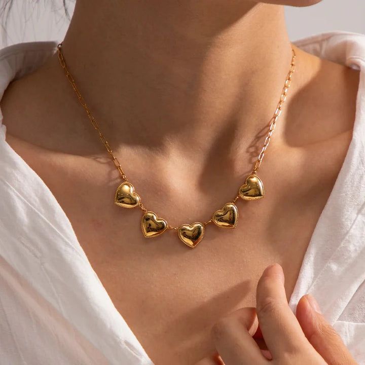 BowLift | Romantic Five Heart Pendant Necklace