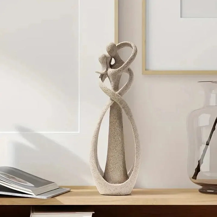 BowLift | Amavira Love Sculpture Resin | Symbol of Affection & Harmony | Romantic Design | 26 cm