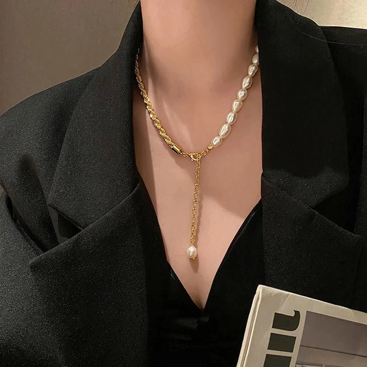BowLift | Rope Chain Pearl Contrast Bracelet and Necklace