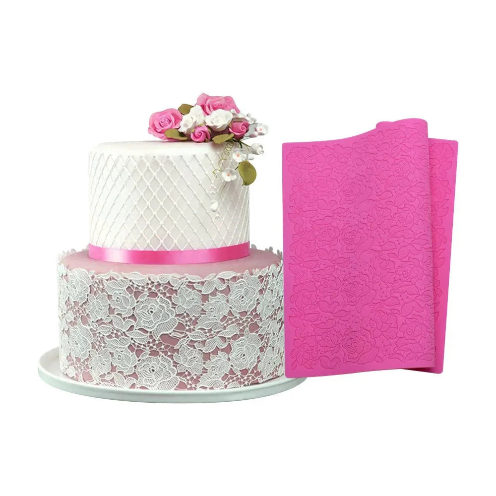 Rose Flower Lace Mold Cake Border Decoration Fondant Baking Decorating | Bowlift