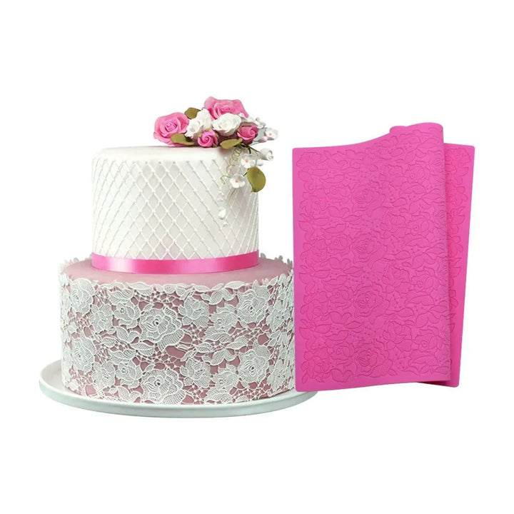 Rose Flower Lace Mold Cake Border Decoration Fondant Baking Decorating | Bowlift