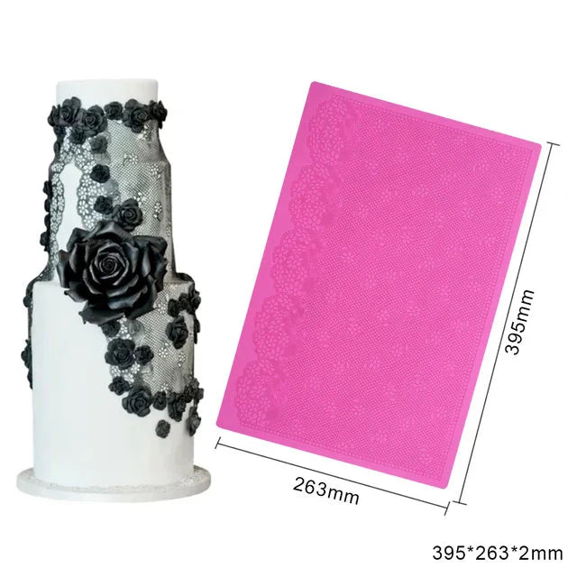 Rose Flower Lace Mold Cake Border Decoration Fondant Baking Decorating | Bowlift