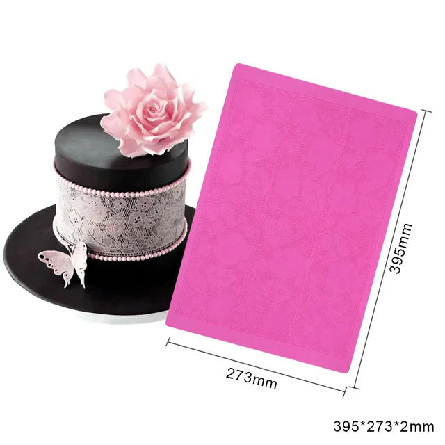 Rose Flower Lace Mold Cake Border Decoration Fondant Baking Decorating | Bowlift