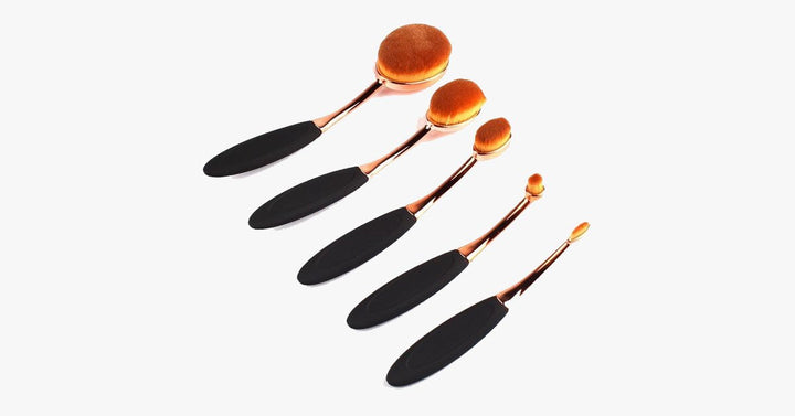 BowLift | Oval Makeup Brush Set in Rose Gold – A Brush for Every Need