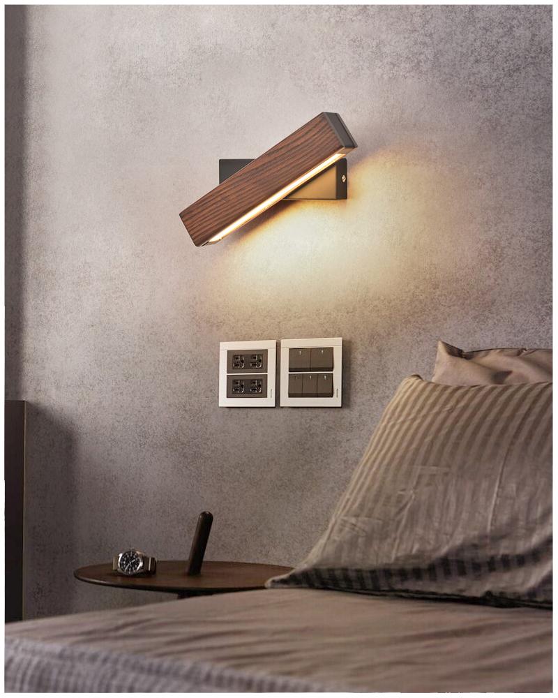 BowLift | Rotatable Wooden LED Wall Lamp - Jasper