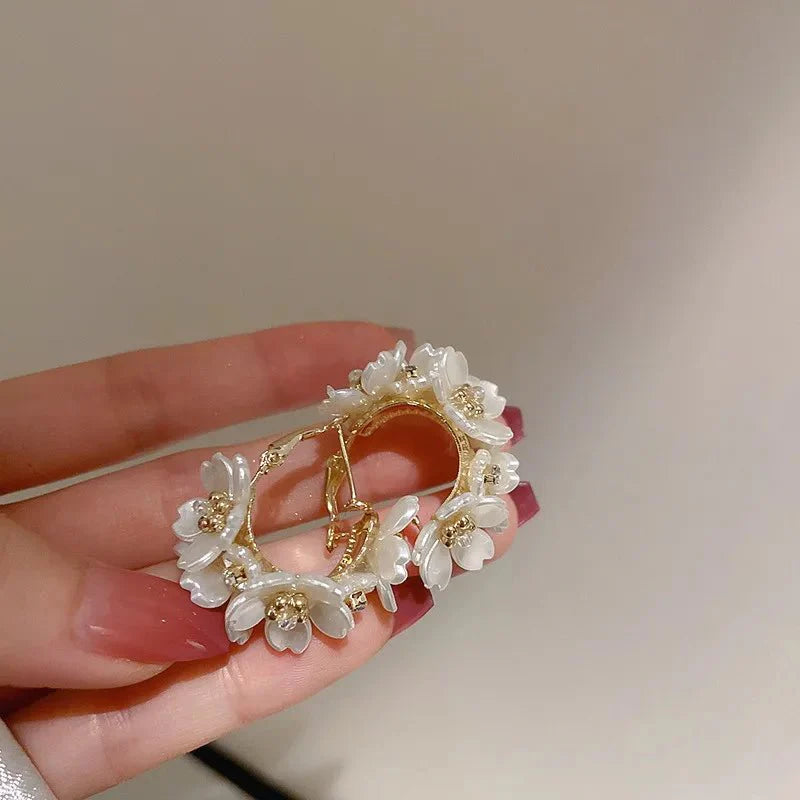 BowLift | Round Floral Accented Elegant Earrings