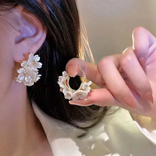 BowLift | Round Floral Accented Elegant Earrings