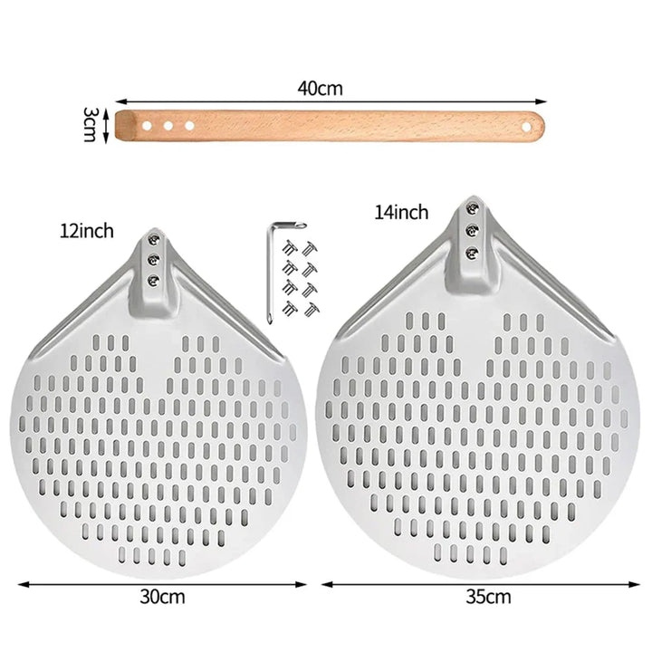 BowLift | Round Pizza Turner Pizza Paddle with Wooden Handle Pizza Shovel